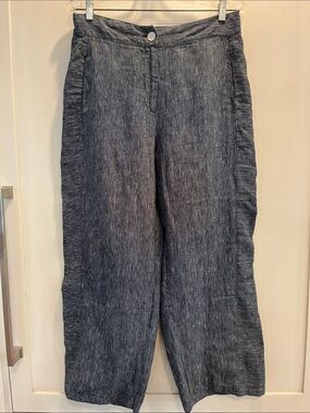 Habitat Charcoal Textured Wide-Leg 100% linen Pants